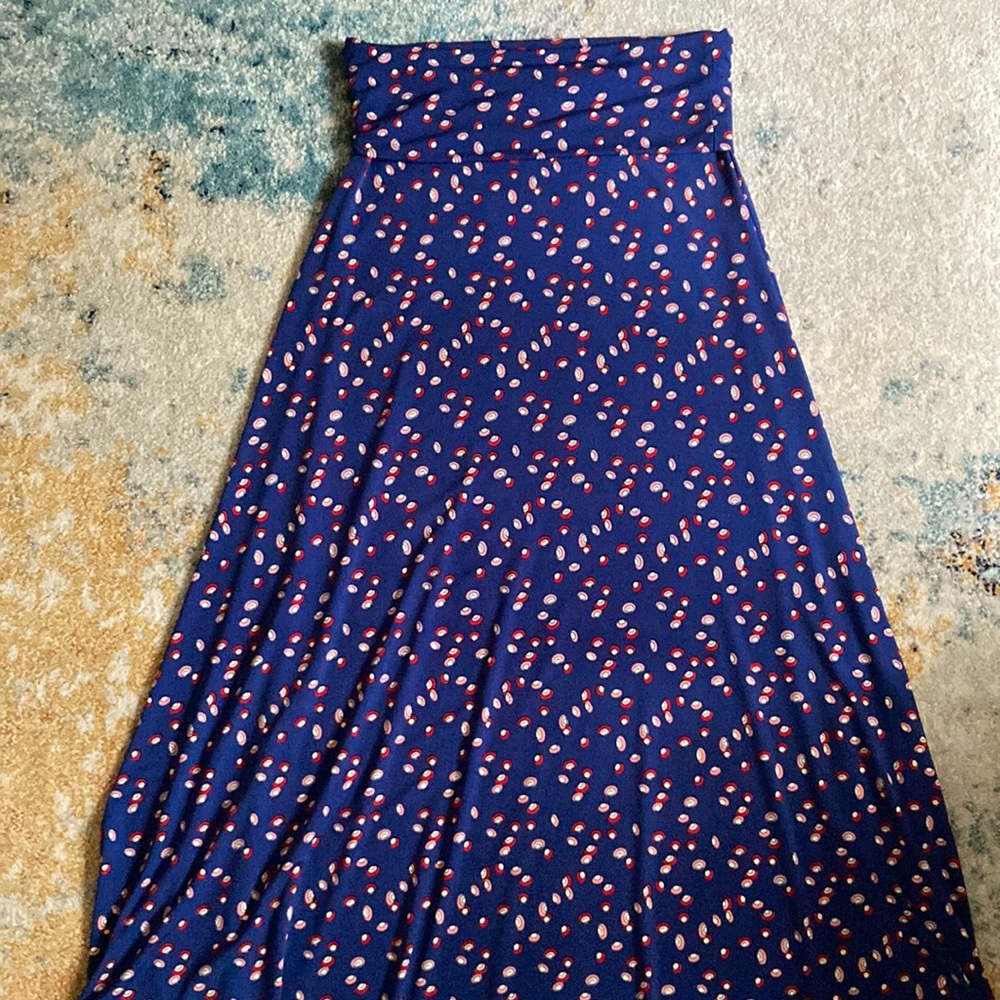 EUC Lularoe maxi skirt 🧜🏼‍♂️ Royal blue print